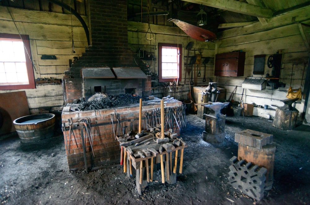 The Village Blacksmith display at Fort Vancouver National Historic Site