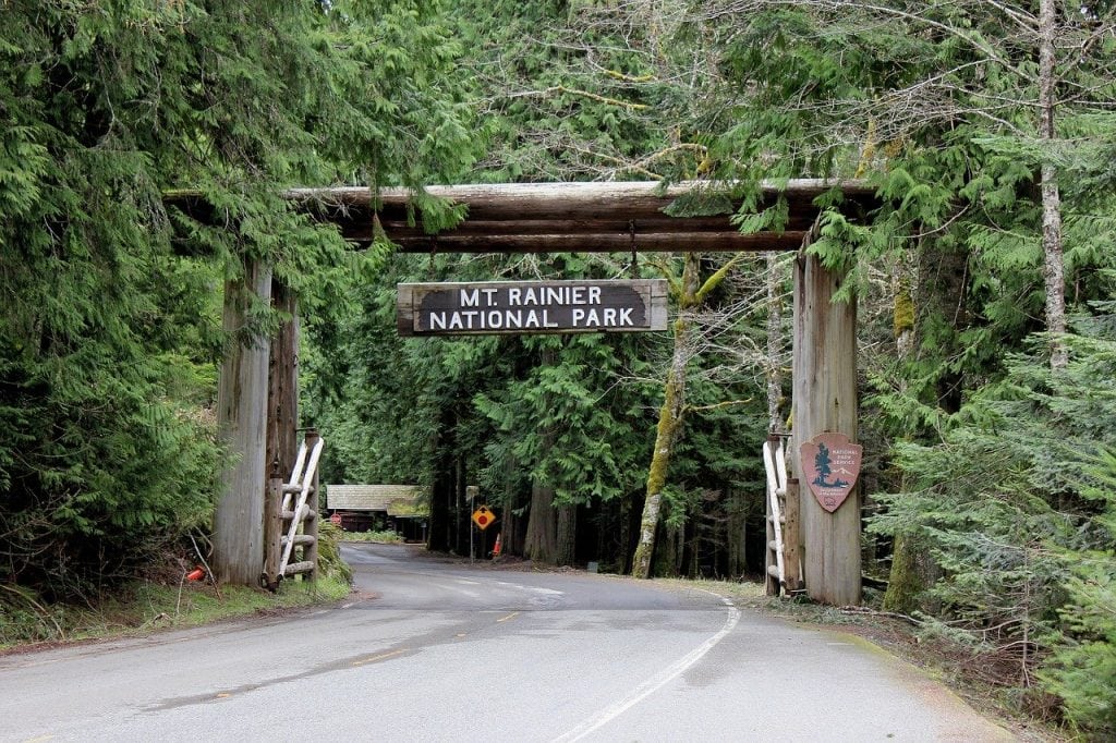 Entrance to Mt Rainier National Park in Washington State