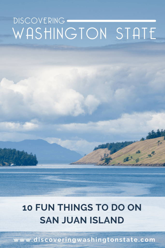 pinterest pin with a view of san juan island in the pacific northwest