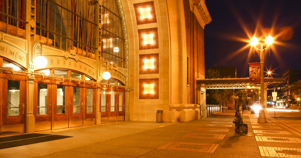 Washington State History Museum in Tacoma at night